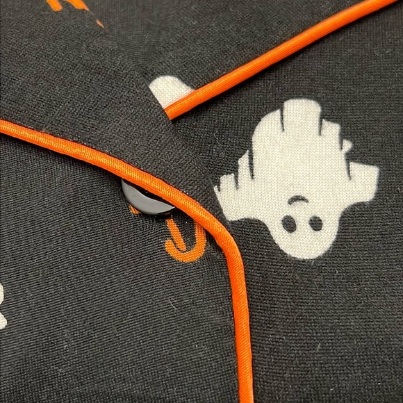 BOO GHOST 2pc Pajama Set * size 1X * White & Orange on Black SHORTS Short Sleeve - Picture 5 of 10